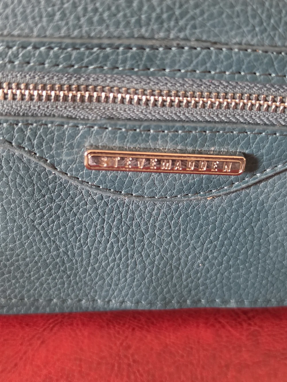 Steve Madden Teal Pebbled Leather Wristlet Clutch